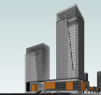 现代高层办公楼su模型