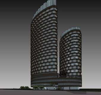 现代高层办公楼su模型