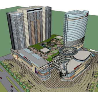 现代高层办公楼su模型