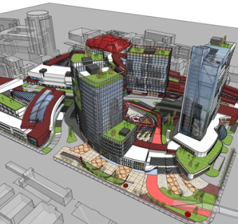 现代办公楼规划su模型