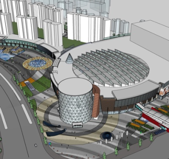 现代高层住宅规划su模型