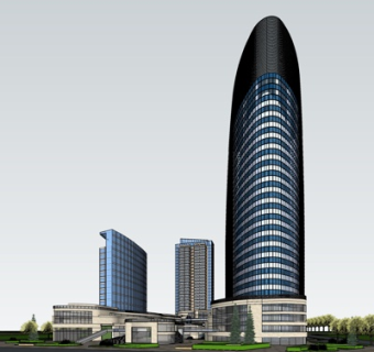 现代高层办公楼su模型