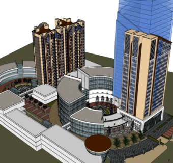 欧式高层住宅规划su模型