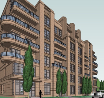 欧式多层住宅su模型