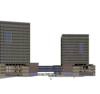 现代高层办公楼su模型