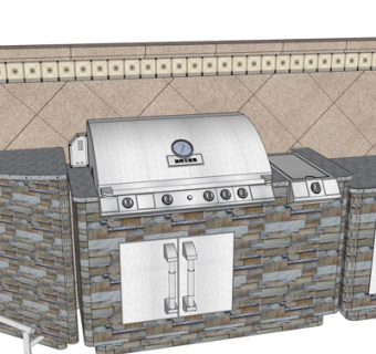 现代烧烤机su模型