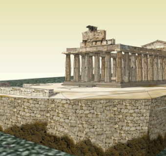 欧式古典雅典神庙su模型