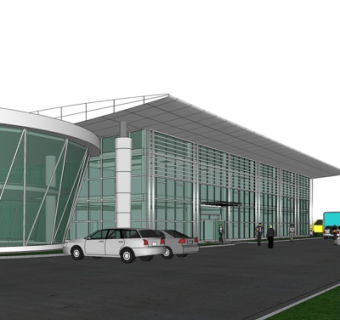 现代办公楼su模型