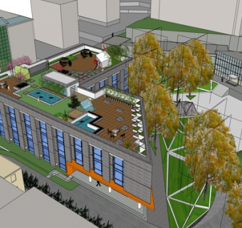 现代沿街商业建筑su模型