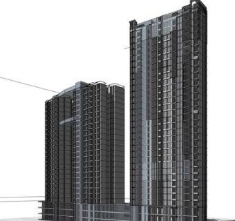 现代高层办公楼su模型