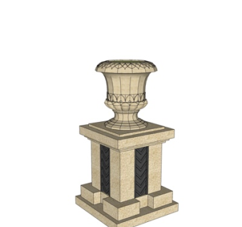 欧式草坪灯su模型