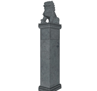 现代石狮子雕塑小品su模型