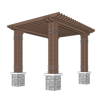 新中式凉亭su模型