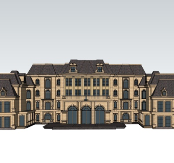 欧式酒店su模型