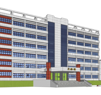 现代实验楼外观su模型