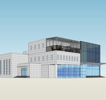 现代办公楼su模型