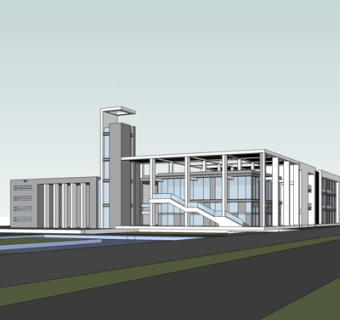 现代办公楼su模型
