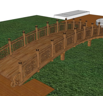中式木桥su模型