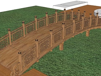 中式木桥su模型