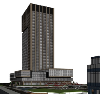 现代高层办公楼su模型