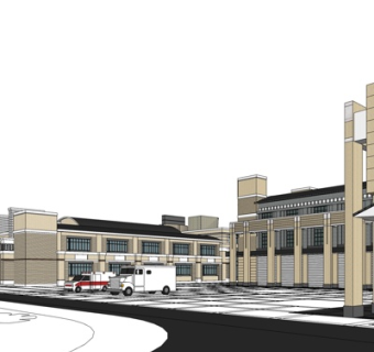 现代沿街商业建筑su模型