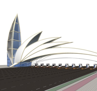 现代收费亭su模型