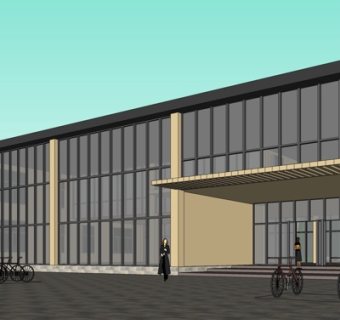 现代办公楼su模型