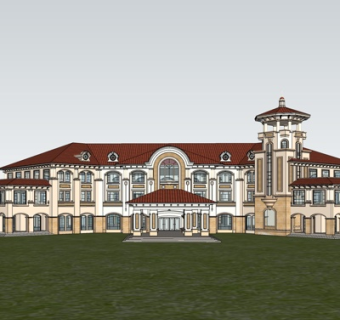 欧式酒店su模型