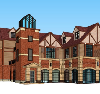 欧式酒店su模型