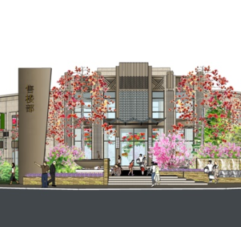 新古典售楼处su模型