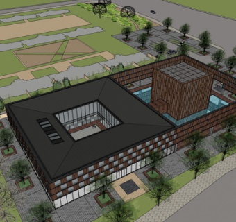 现代办公楼su模型