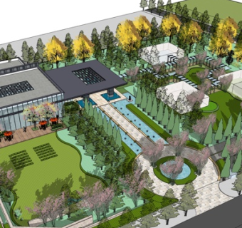 现代建筑规划su模型