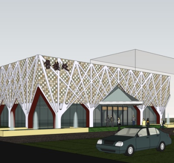 现代售楼处su模型