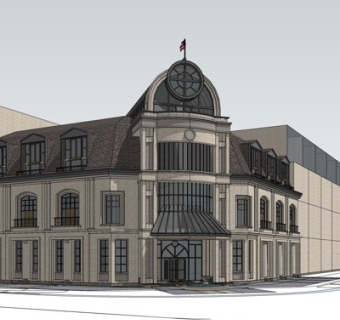 新古典会所外观su模型