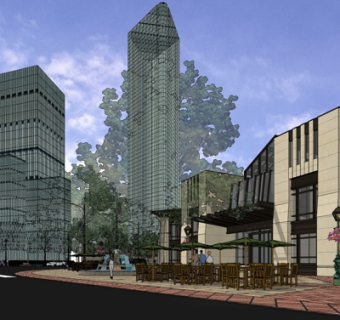 现代高层办公楼su模型