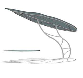 现代廊架凉亭su模型