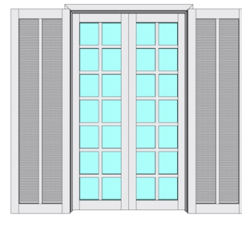 现代双开门su模型