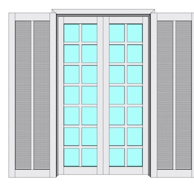 现代双开门su模型