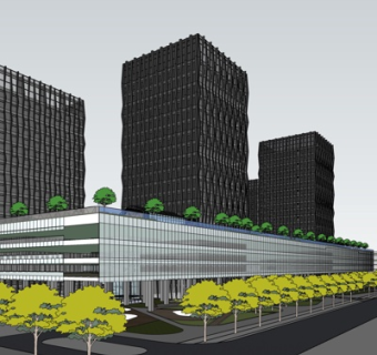 欧式高层小区su模型