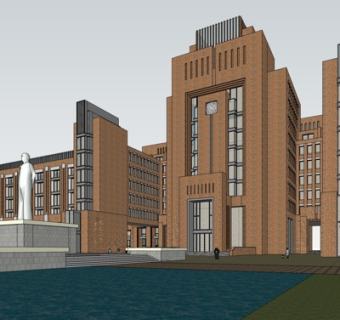 现代办公楼外观su模型