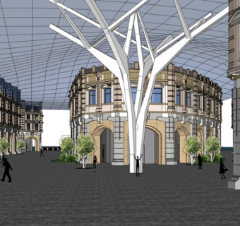 欧式沿街商业建筑su模型