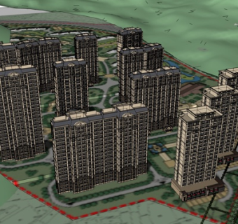 欧式高层小区规划su模型