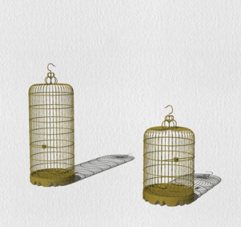 新中式鸟笼摆件su模型
