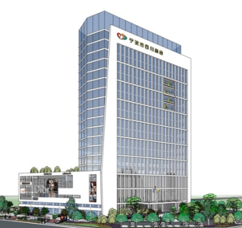 现代高层办公楼su模型