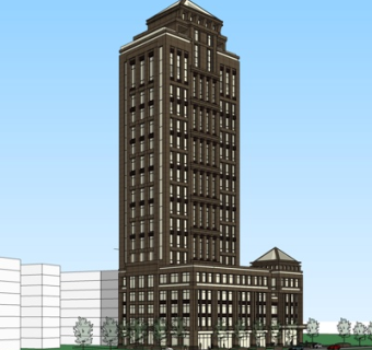 欧式高层小区su模型