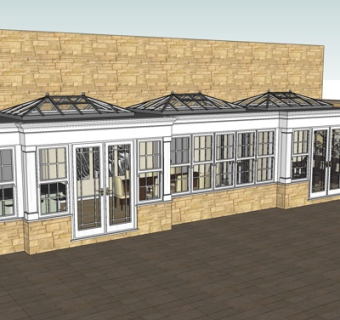 欧式客厅餐厅su模型