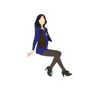 现代女士坐姿su模型