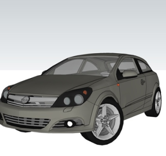 现代小汽车su模型