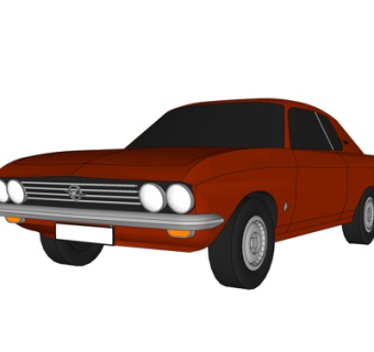 现代小汽车su模型