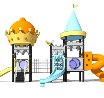 现代儿童游乐设备su模型